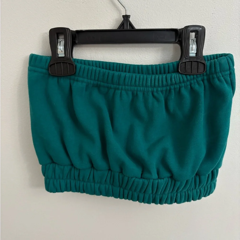HOAKA Teal Strapless Crop Top xsmall - Picture 5 of 7